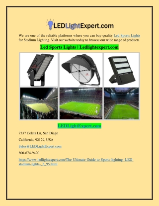 Led Sports Lights | Ledlightexpert.com