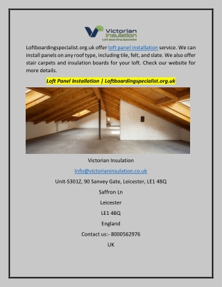 Loft Panel Installation | Loftboardingspecialist.org.uk