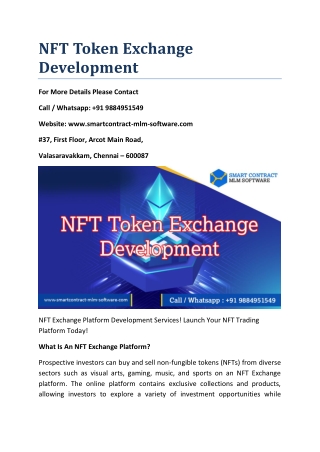 NFT Token Exchange Development