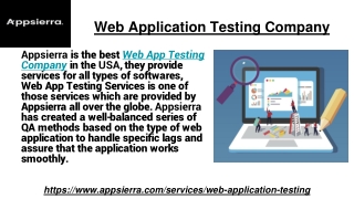 Web Application Testing Company