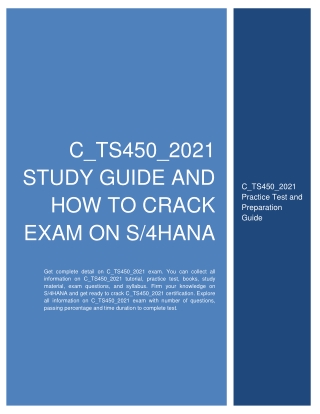 C_TS450_2021 Study Guide and How to Crack Exam on S4HANA