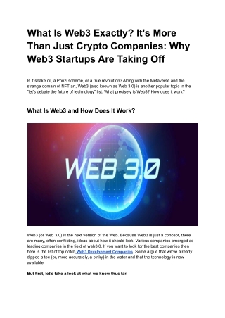What Is Web3 Exactly