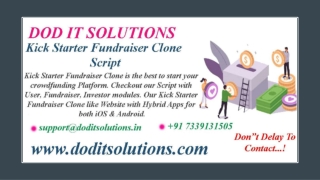 Online Readymade Kick Starter Fundraiser System - DOD IT SOLUTIONS