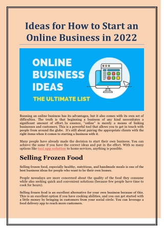 Ideas for How to Start an Online Business in 2022