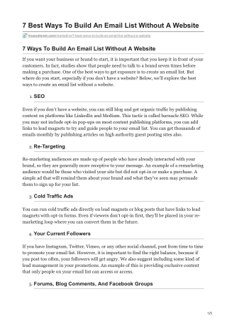 1The Best Ways To Build An Email List Without A Website