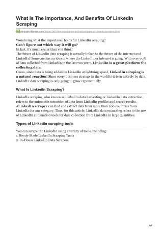 What Is The Importance And Benefits Of LinkedIn Scraping