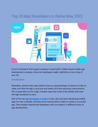 Top 10 App Developers in Dallas May 2022
