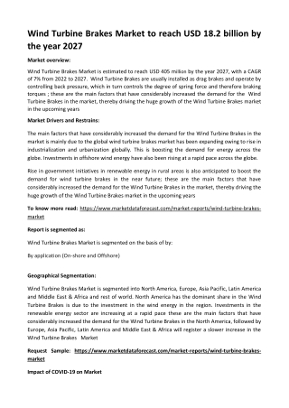 Wind Turbine Brakes Market