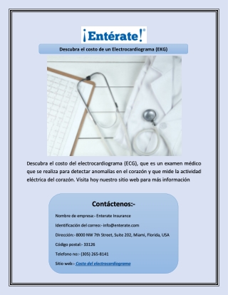 Descubra el costo de un Electrocardiograma (EKG)