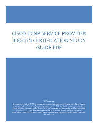 Cisco CCNP Service Provider 300-535 Certification Study Guide PDF