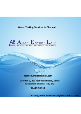 Water Testing Services in Chennai