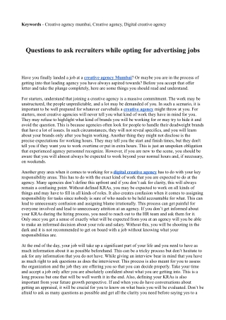 Questions to ask recruiters while opting for advertising jobs