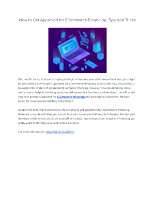 How to Get Approved for Ecommerce Financing: Tips and Tricks