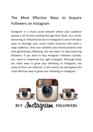 The Most Effective Ways to Acquire Followers on Instagram