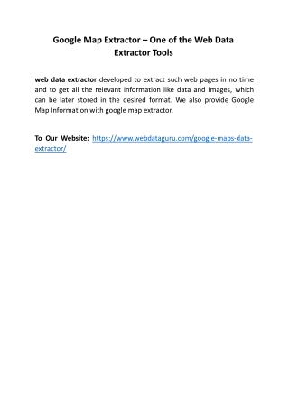 Google Map Extractor – One of the Web Data Extractor Tools