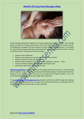 Benefits Of Using Facial Massage Lifting