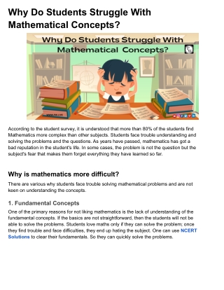 Why Do Students Struggle With Mathematical Concepts_