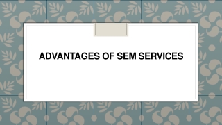 Advantages of SEM Services