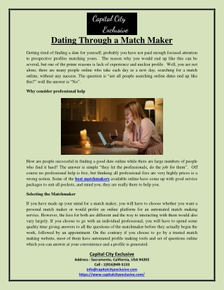 Dating Through a Match Maker