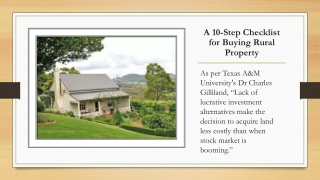 A 10-Step Checklist for Buying Rural Property