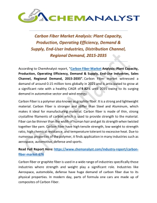 Carbon Fiber Market Size, Share, Analysis, Growth, and Forecast, 2035