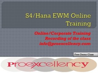 Online Classes For S4Hana EWM By Proexcellency