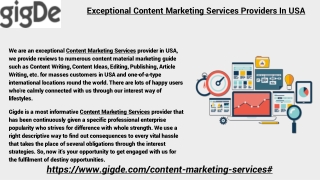 Exceptional Content Marketing Services In USA