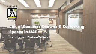 List of Business Centres & Coworking Spaces in UAE