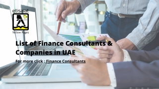 List of Finance Consultants & Companies in UAE