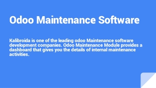 Odoo Maintenance Software