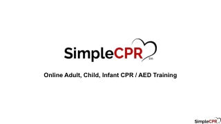 Online Adult, Child, Infant CPR / AED Training