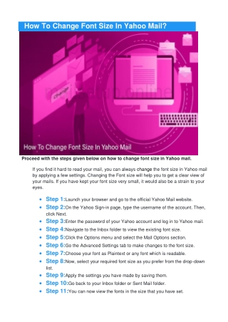 How To Change Font Size In Yahoo Mail