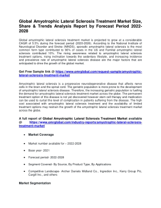 Global Amyotrophic Lateral Sclerosis Treatment Market