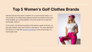 Top 5 Women's Golf Clothes Brands