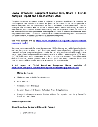 Global Broadcast Equipment Market