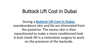 Buttock Lift Cost in Dubai