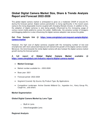 Global Digital Camera Market