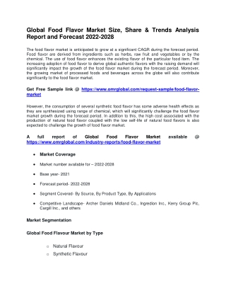 Global Food Flavor Market
