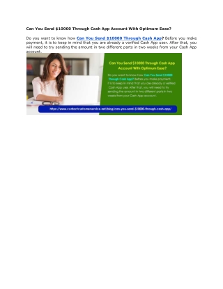 Can You Send 10000 Through Cash App Account With Optimum Ease