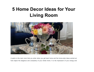 5 Home Decor Ideas for Your Living Room