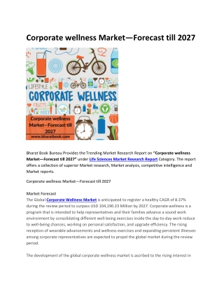 Corporate Wellness Market-Forecasts till 2027