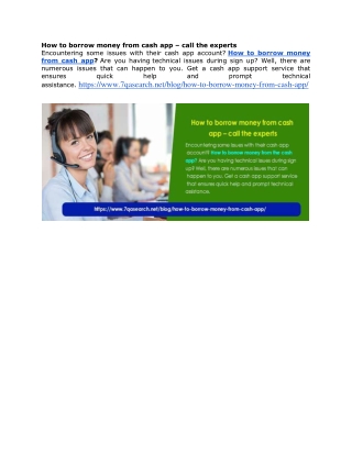 How to borrow money from cash app – call the experts