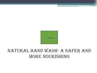 Natural Hand Wash- A Safer and More Nourishing