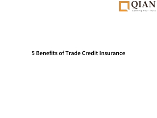 5 Benefits of Trade Credit Insurance