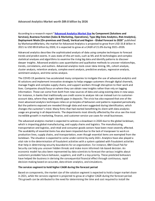 Advanced Analytics Market worth $89.8 billion by 2026