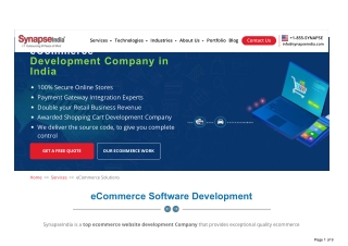 Top Ecommerce Website Design & Development Company | SynapseIndia