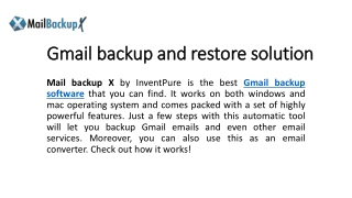 Mail Backup X Gmail Backup Software - Download Free Version