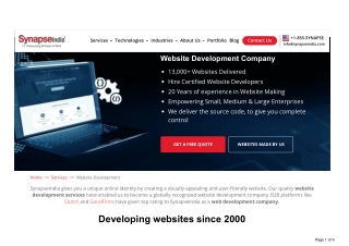 Top Web Development Outsourcing Company | Web Development Services