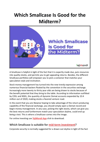 Which Smallcase Is Good for the Midterm