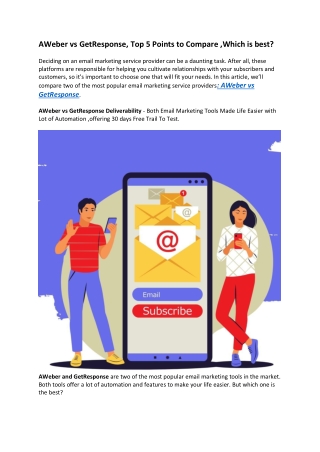 AWeber vs GetResponse Pricing & Deliverability,Which Is Best?